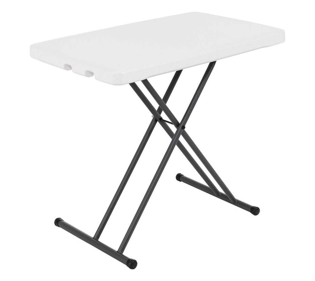 Adjustable Folding Laptop Table TV Tray, 30 Inch, White Granite V3993