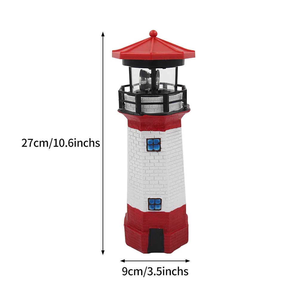 Solar Lighthouse Garden Statue with Rotating Lamp A830777