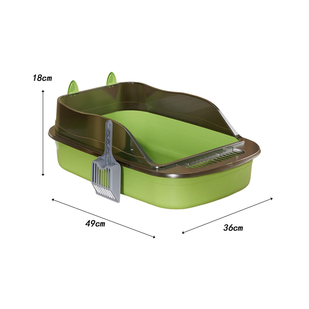 Green Semi Closed Sifting Cat Litter Box V312