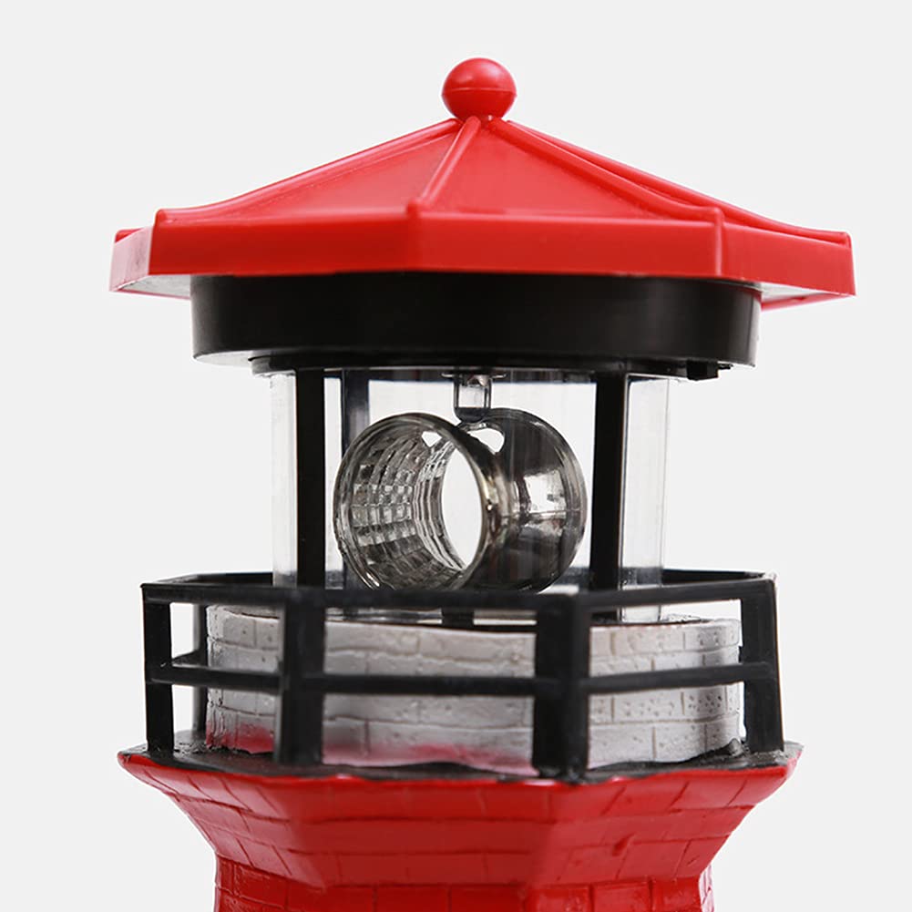 Solar Lighthouse Garden Statue with Rotating Lamp A830777