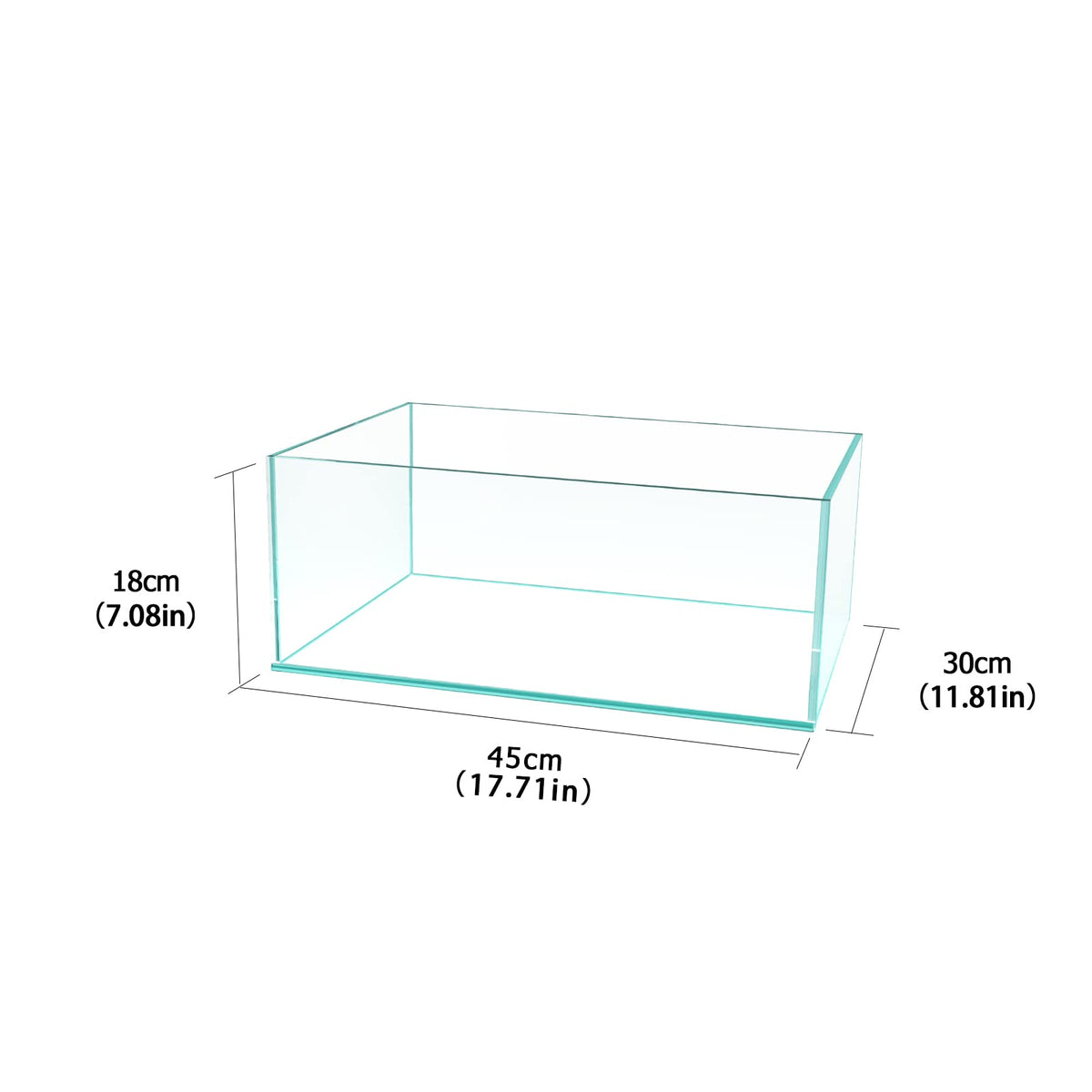 6.4Gal Shallow Rimless Aquarium Ultra-White Glass E812