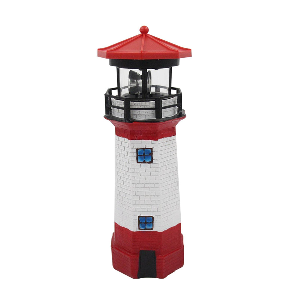Solar Lighthouse Garden Statue with Rotating Lamp A830777