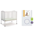 Folding Portable Mini Baby Crib with Mattress, White Y3332
