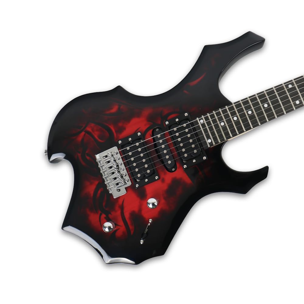 Fire Red Electric Guitar Kit Set with 20W Amplifier R5023
