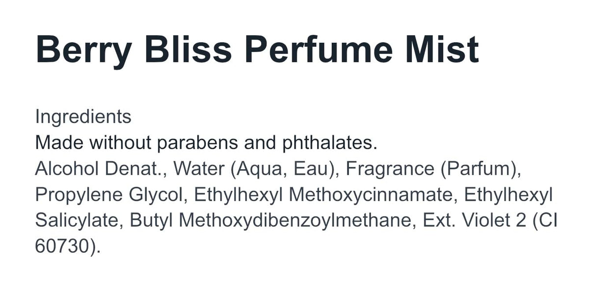 Fruit Fusion Berry Bliss Perfume Mist 8 oz R8357