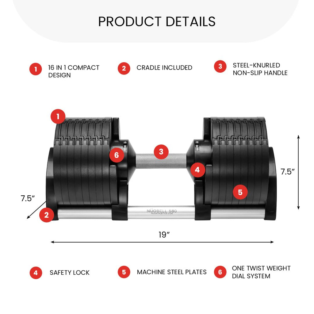 Adjustable Dumbbells 5-80 lb Set of 2 F5601