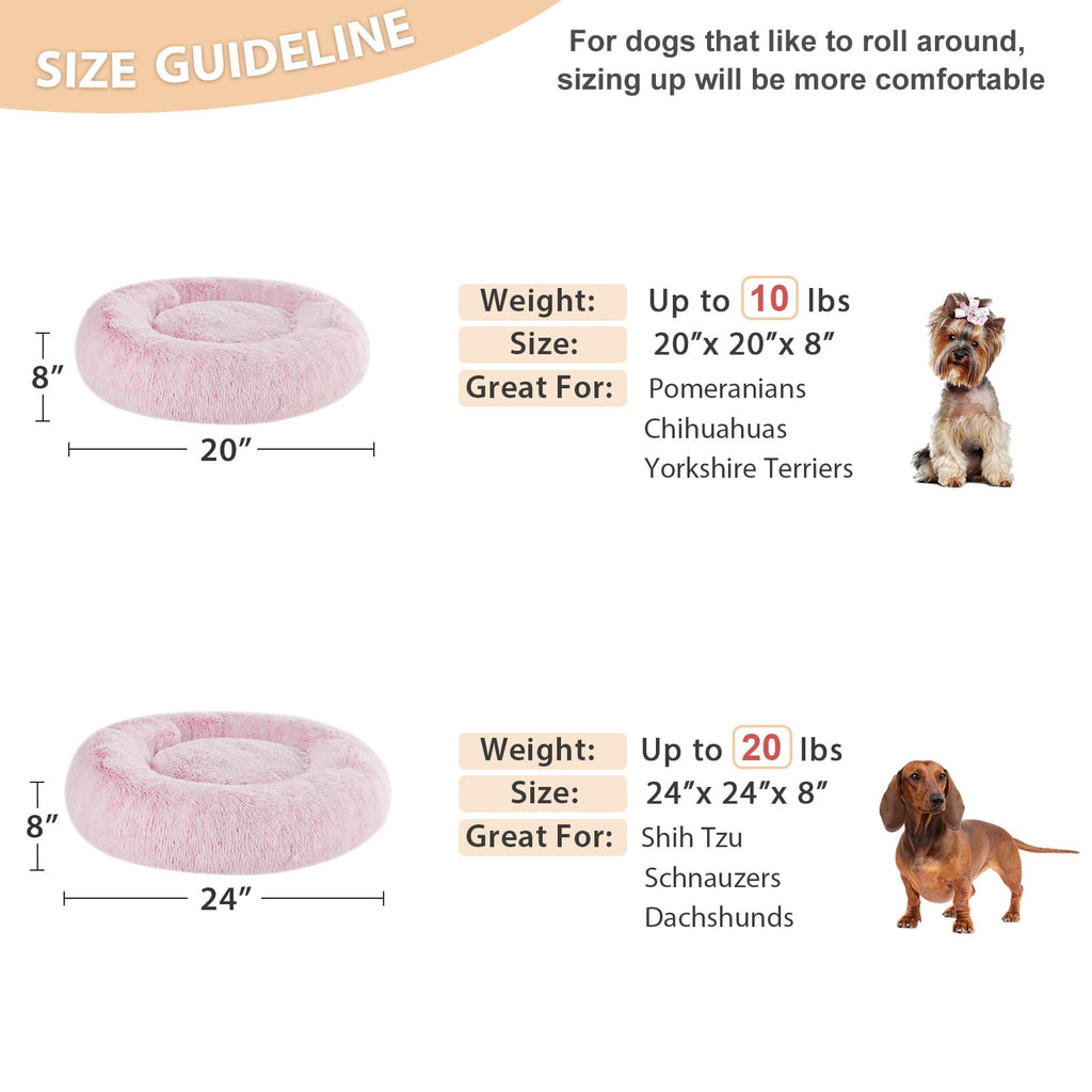 Pink Round Calming Dog Bed Z958858