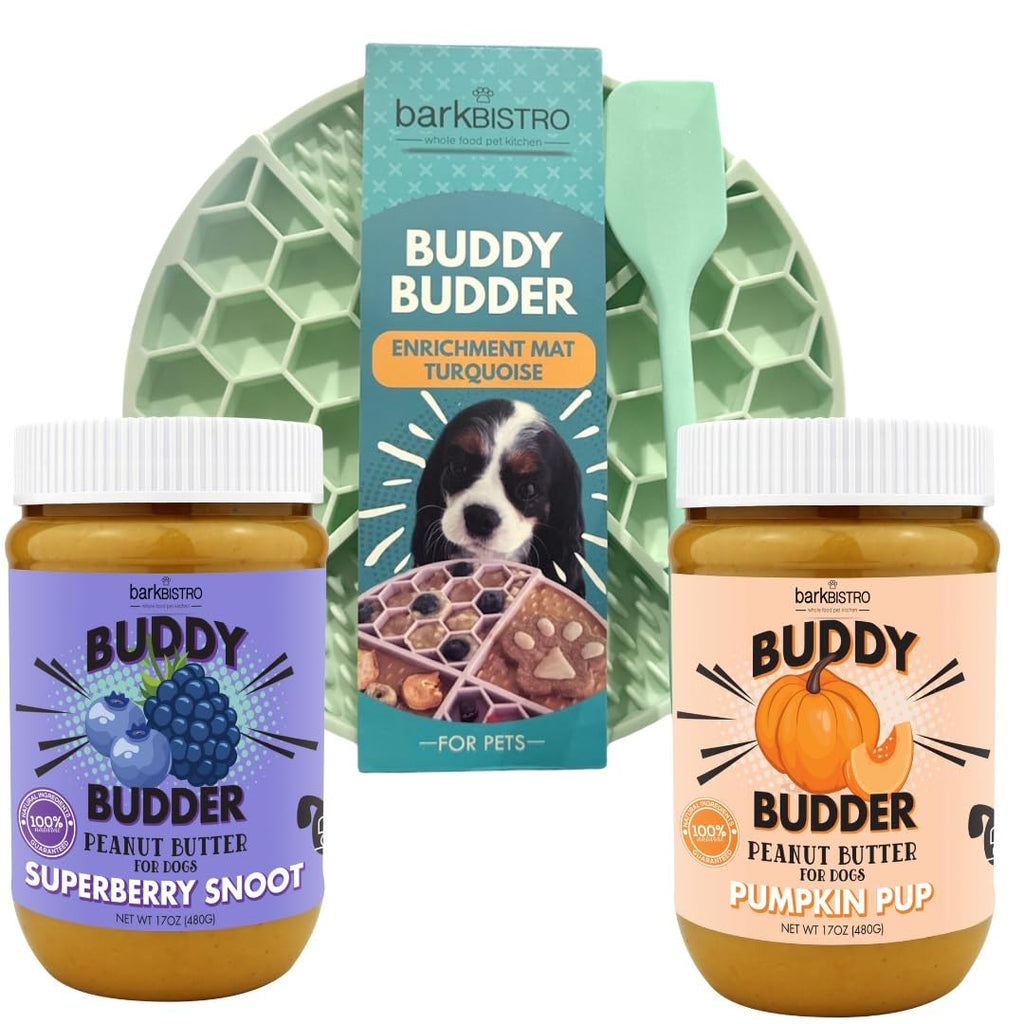 Natural Peanut Butter Dog Treats Set of 2 with Lickmat M7936