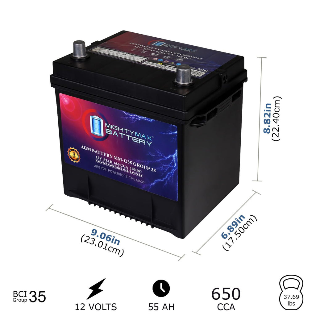 12V 55Ah AGM 650 CCA Replacement Battery J625680