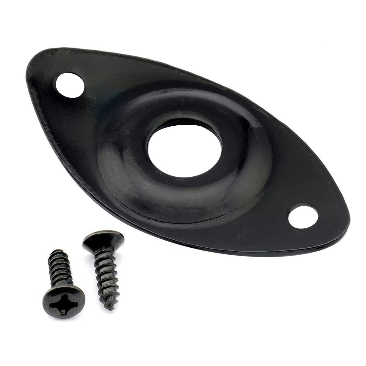 Black Curved Recessed Oval Guitar Jack Plate Z739