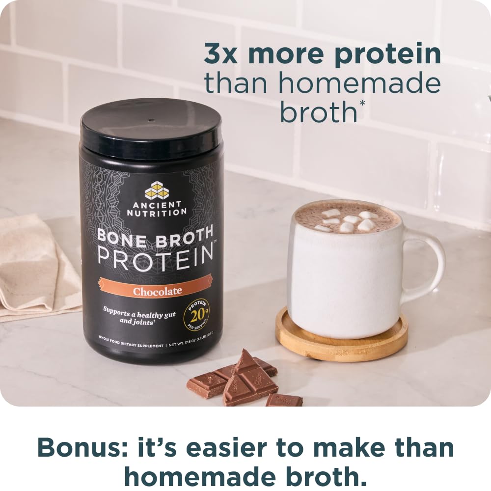 Grass Fed Bone Broth Protein Powder, Chocolate W361
