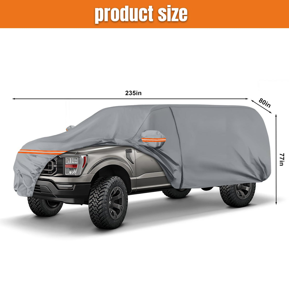 Waterproof Truck Cover for CrewCab 5.5/5.7/5.8 ft with Camper Shell Topper C3879