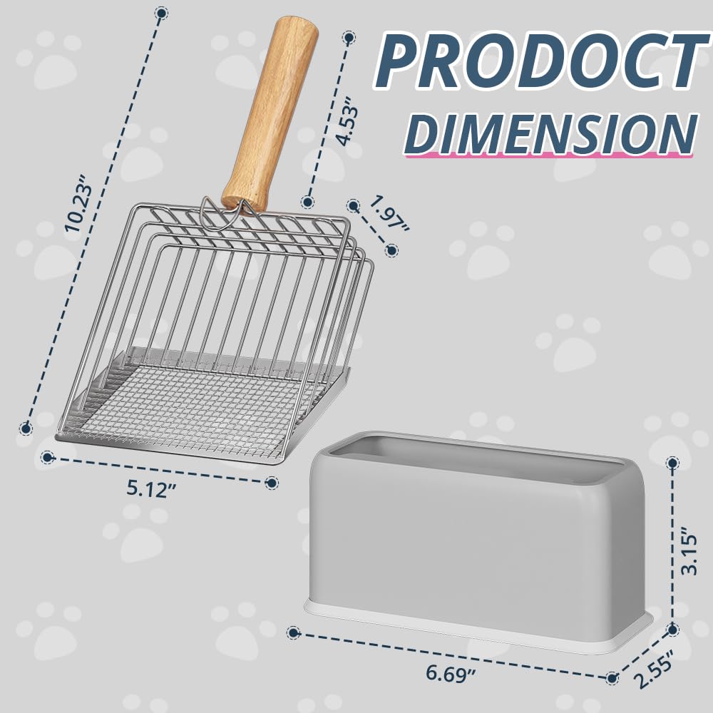 Metal Litter Scoop with Beech Wood Grip B518