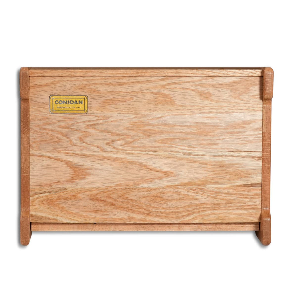 Solid Wood Oak Bread Box with Clear Window B386