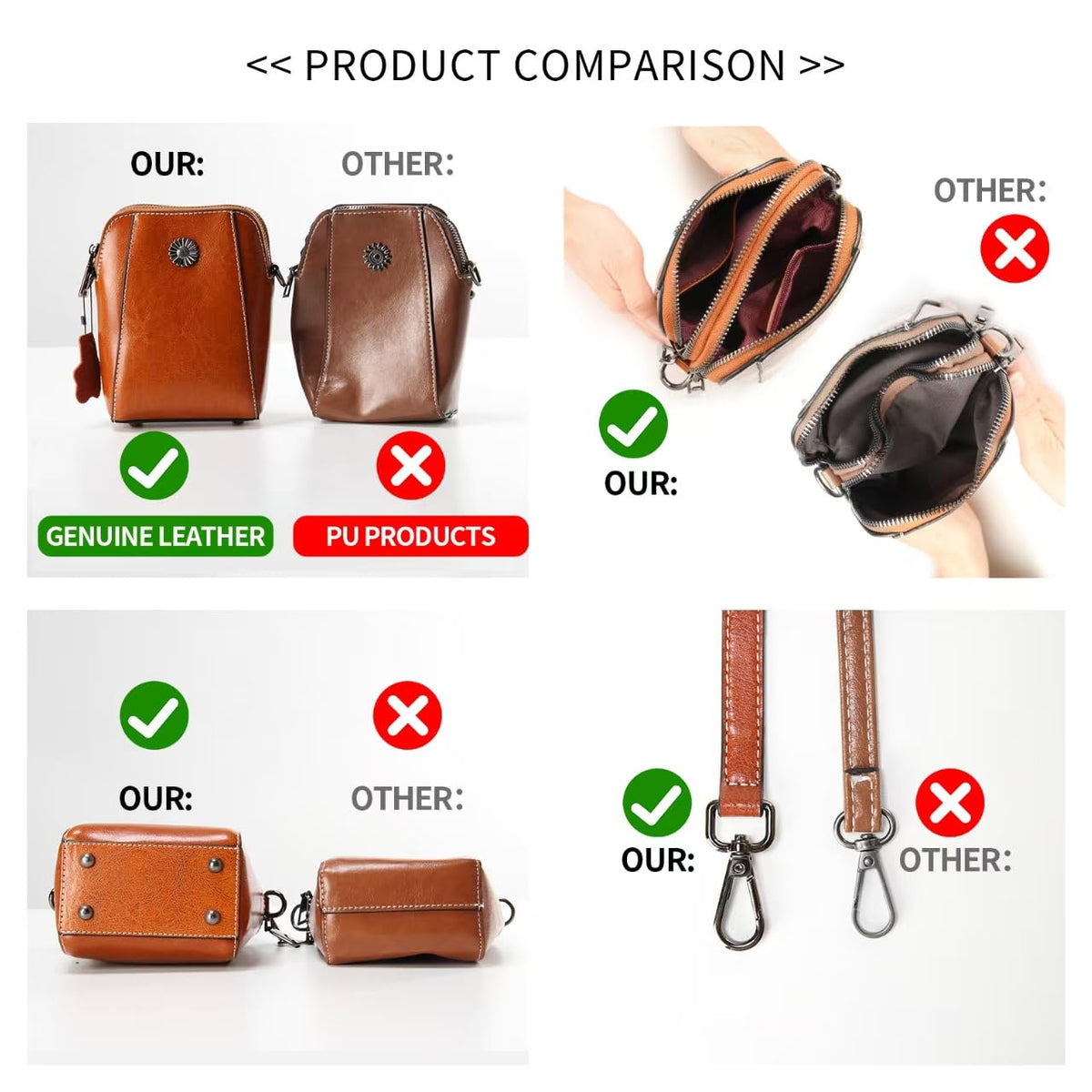Small Genuine Leather Crossbody Bags X783