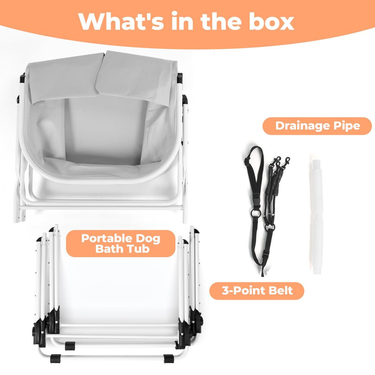 Portable 5 Height Adjustable Dog Bathtub V254