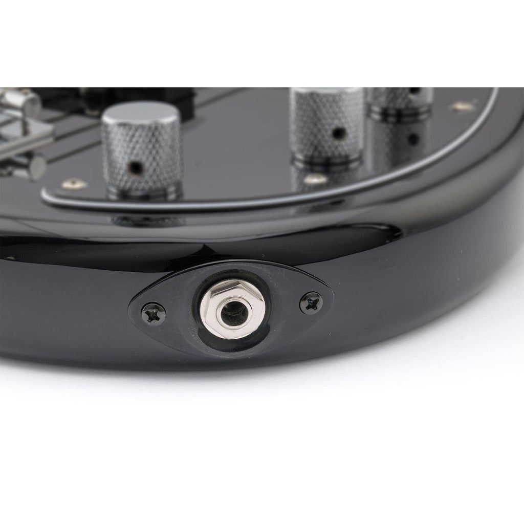 Black Curved Recessed Oval Guitar Jack Plate Z739