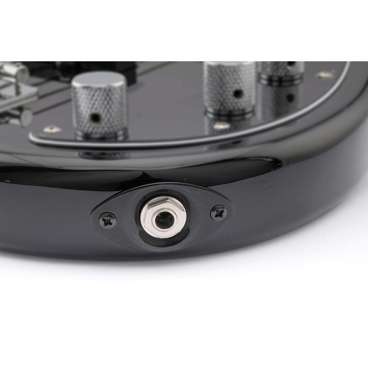 Black Curved Recessed Oval Guitar Jack Plate Z739