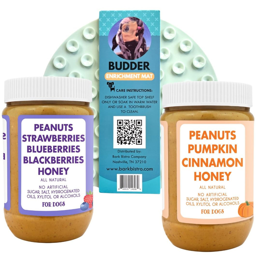 Natural Peanut Butter Dog Treats Set of 2 with Lickmat M7936