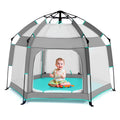 Hexagon Baby Playpen with Canopy J729