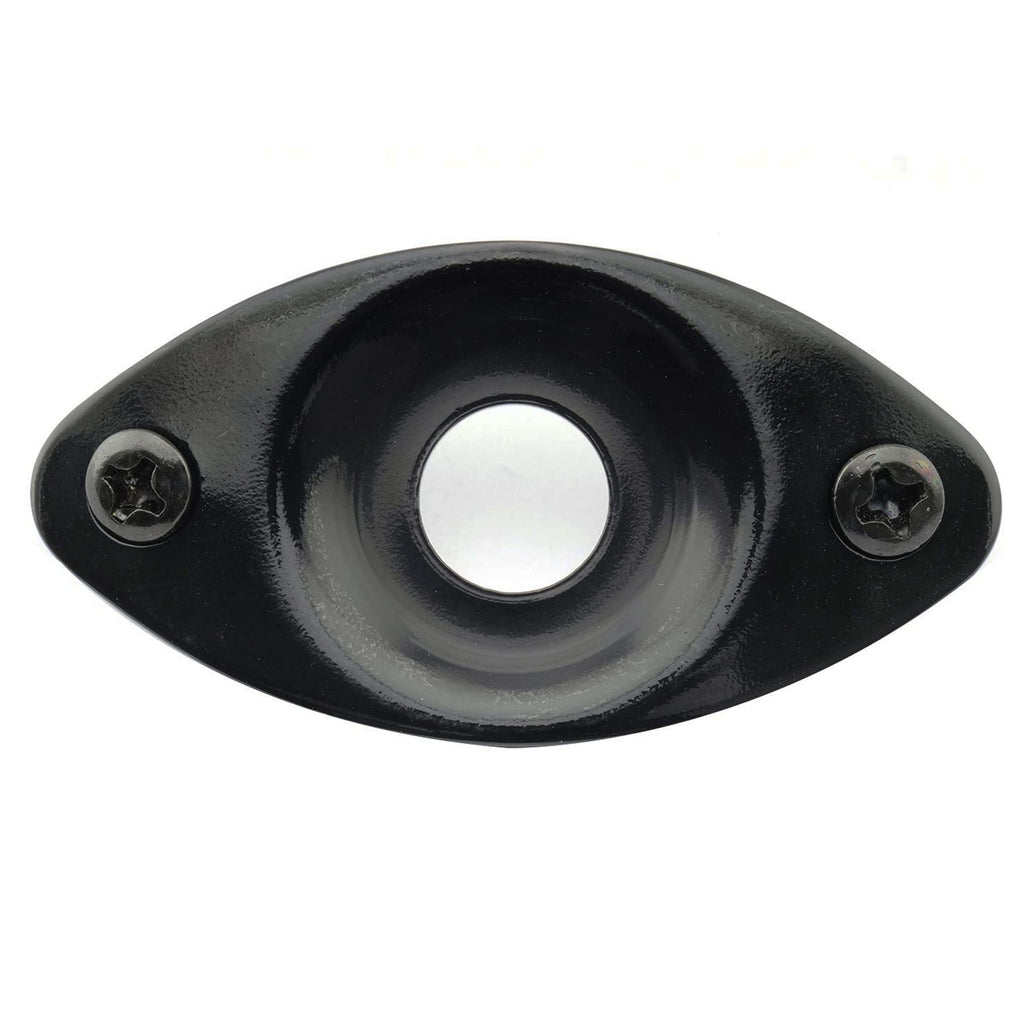Black Curved Recessed Oval Guitar Jack Plate Z739