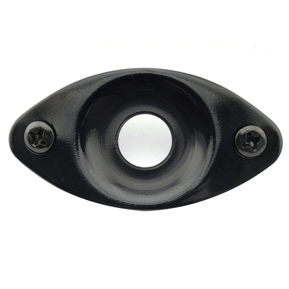 Black Curved Recessed Oval Guitar Jack Plate Z739
