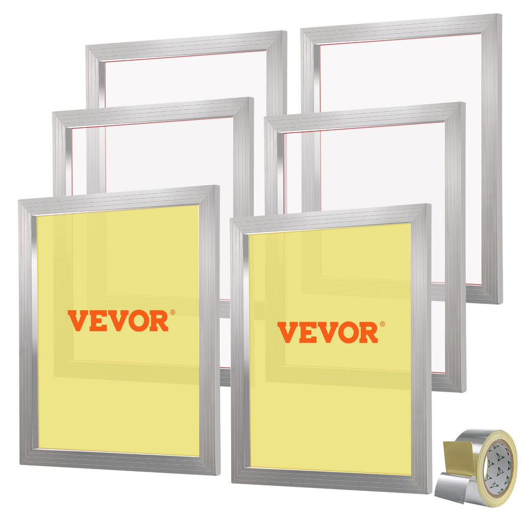 6 Pieces Aluminum Silk Screen Frame with 110 Count Nylon Mesh E7996