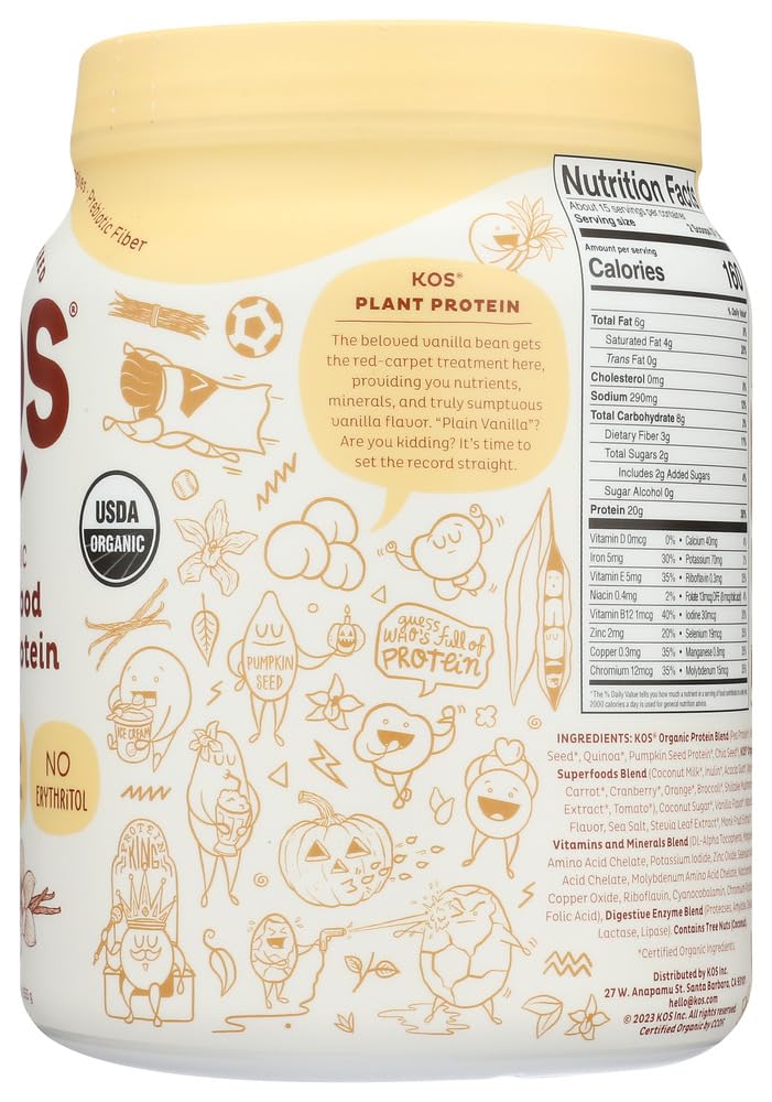 Organic Vanilla Plant Based Protein Powder D6685