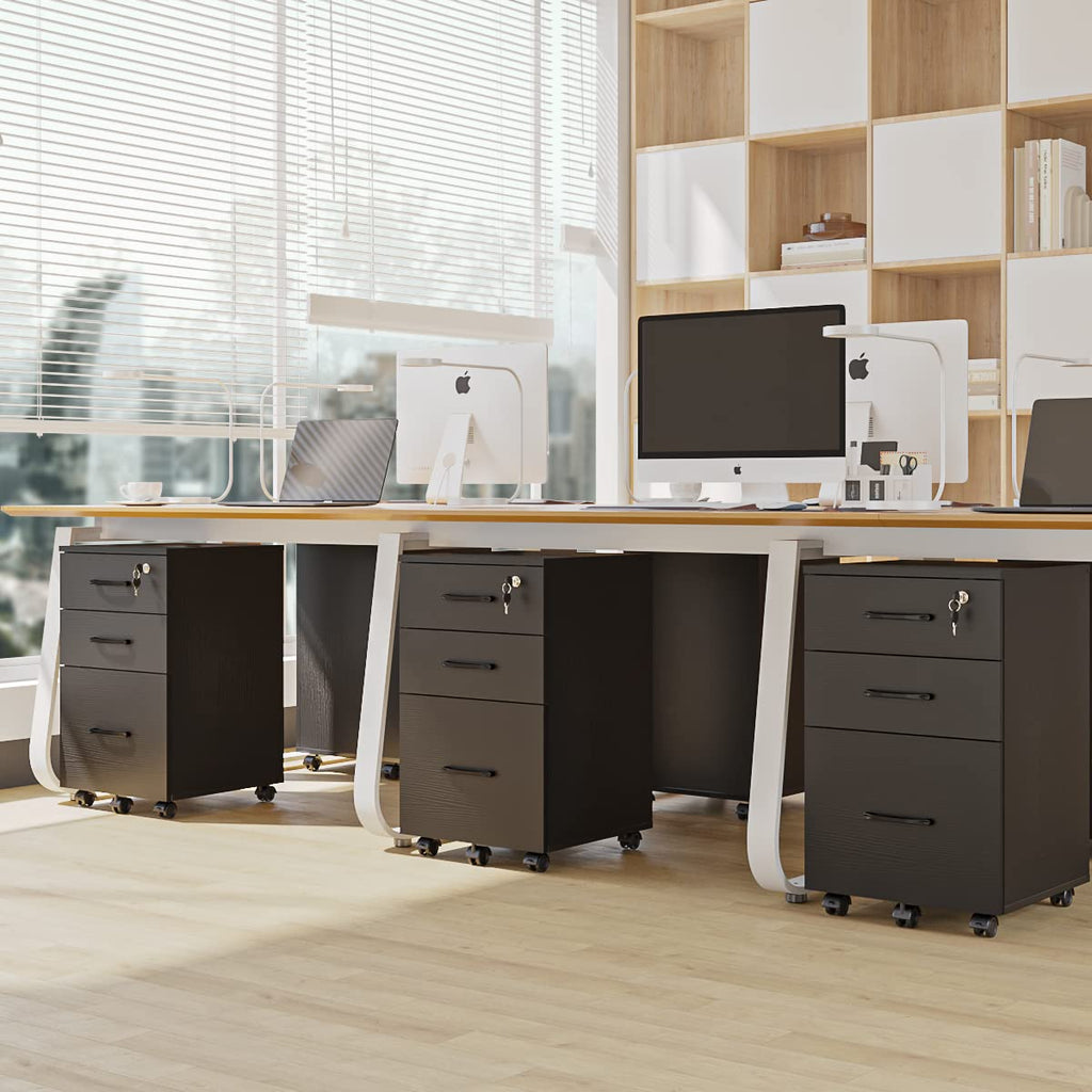 3 Drawer Wood Mobile File Cabinet V905625