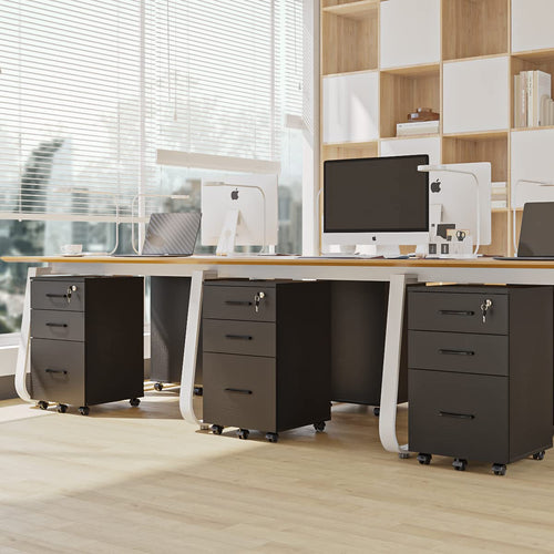 3 Drawer Wood Mobile File Cabinet V905625