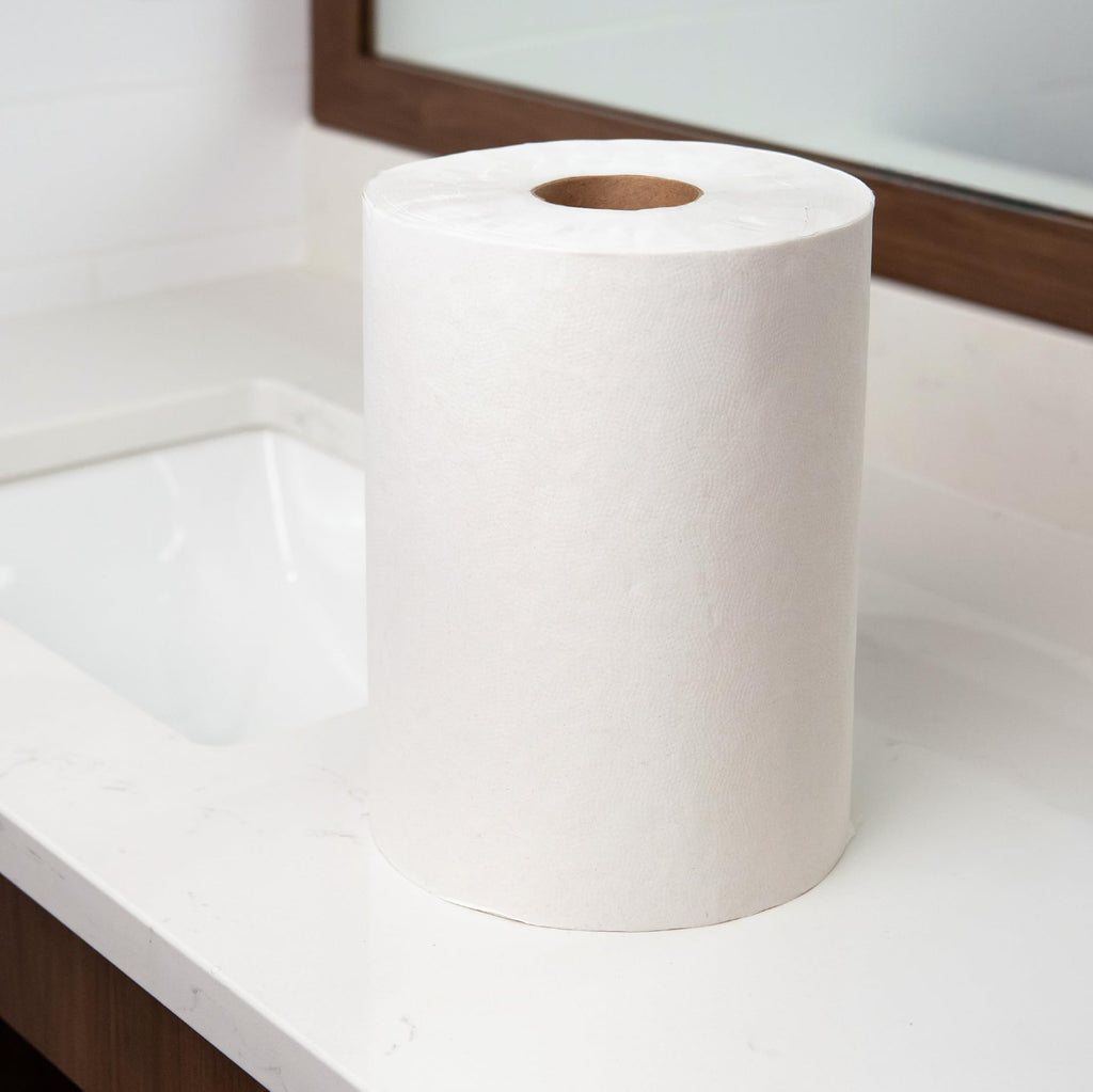 White 1-Ply Hardwound Paper Towels, 6 Rolls C653