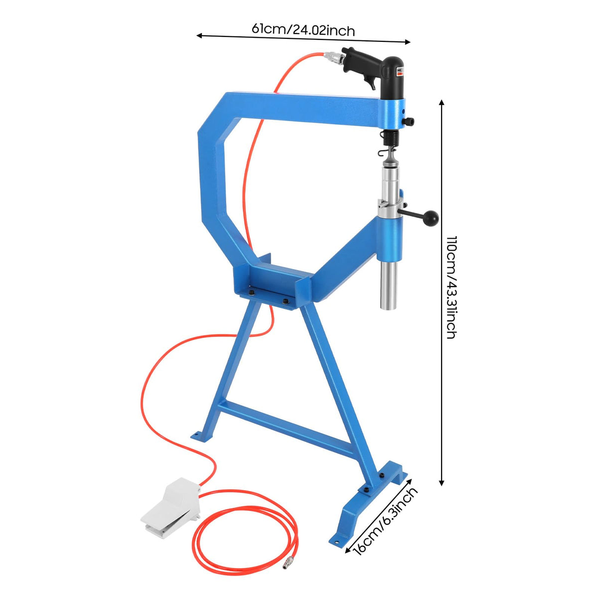 Pneumatic Planishing Hammer Metal Shaping Machine with Anvil & Foot Pedal C884425