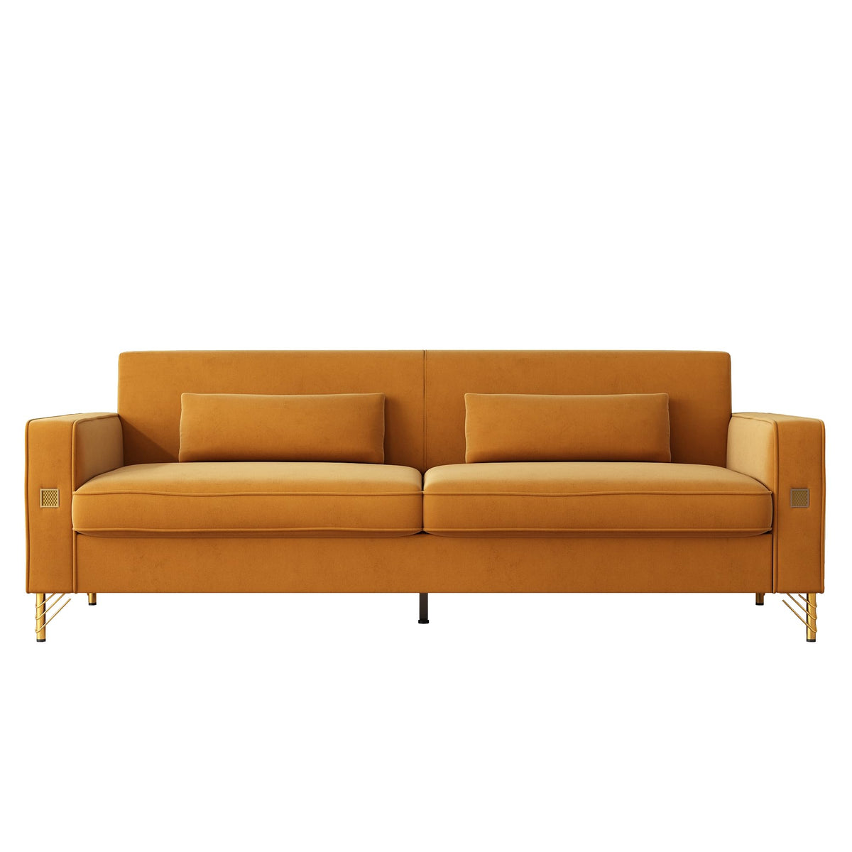 Oversized Velvet Sofa with Armrest and Removable Cushions S56231