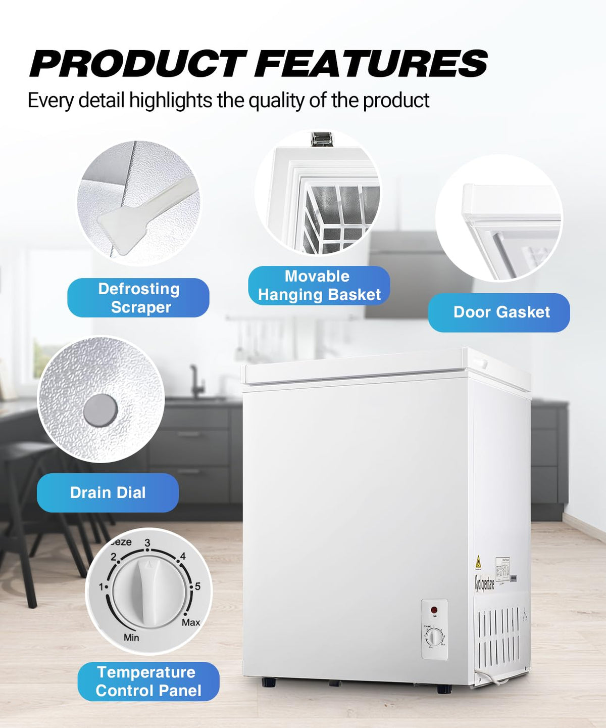 5.0 cu.ft Chest Freezer with Temperature Control B3935
