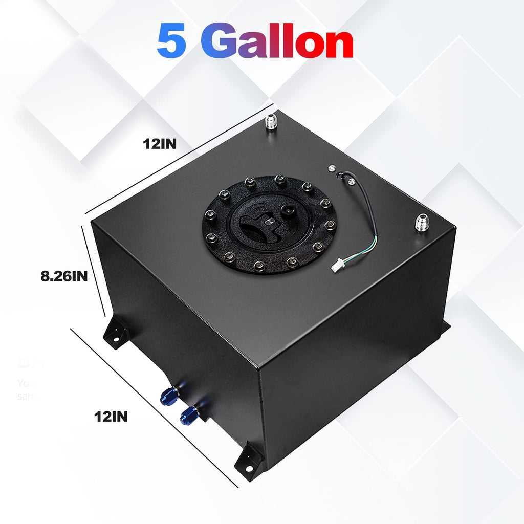 5 Gallon 20L Polished Aluminum Fuel Tank with Cap W7871