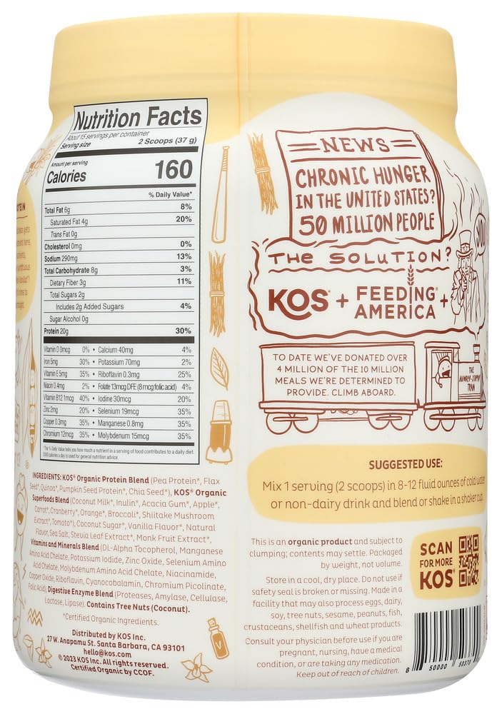 Organic Vanilla Plant Based Protein Powder D6685