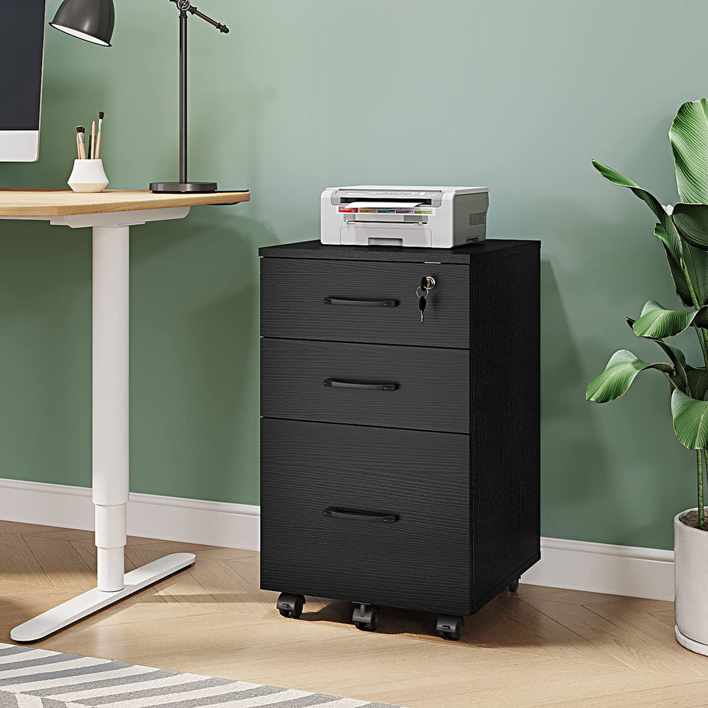 3 Drawer Wood Mobile File Cabinet V905625
