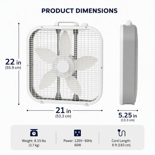 20 Inch 3 Speed Square Cooling Fan K820