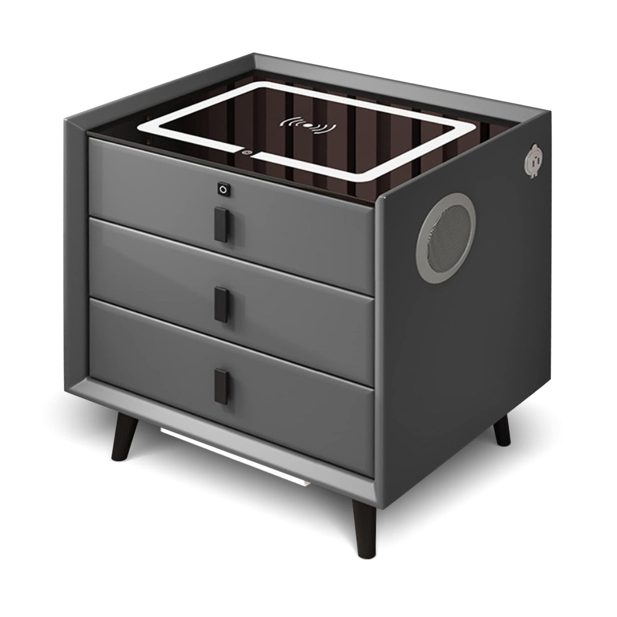 Gray 3 Drawer Nightstand with Charging Station G849461