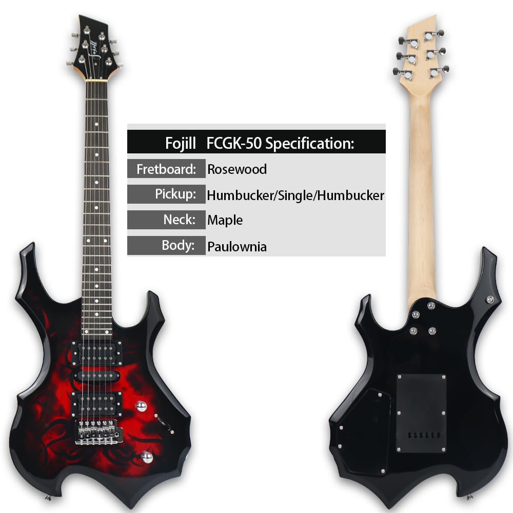 Fire Red Electric Guitar Kit Set with 20W Amplifier R5023