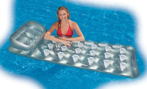 18-Pocket Mattress Pool Lounger with Headrest 3 Pack J4318