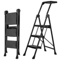 3 Step Steel Stool with Handrail & Tool Tray G25219
