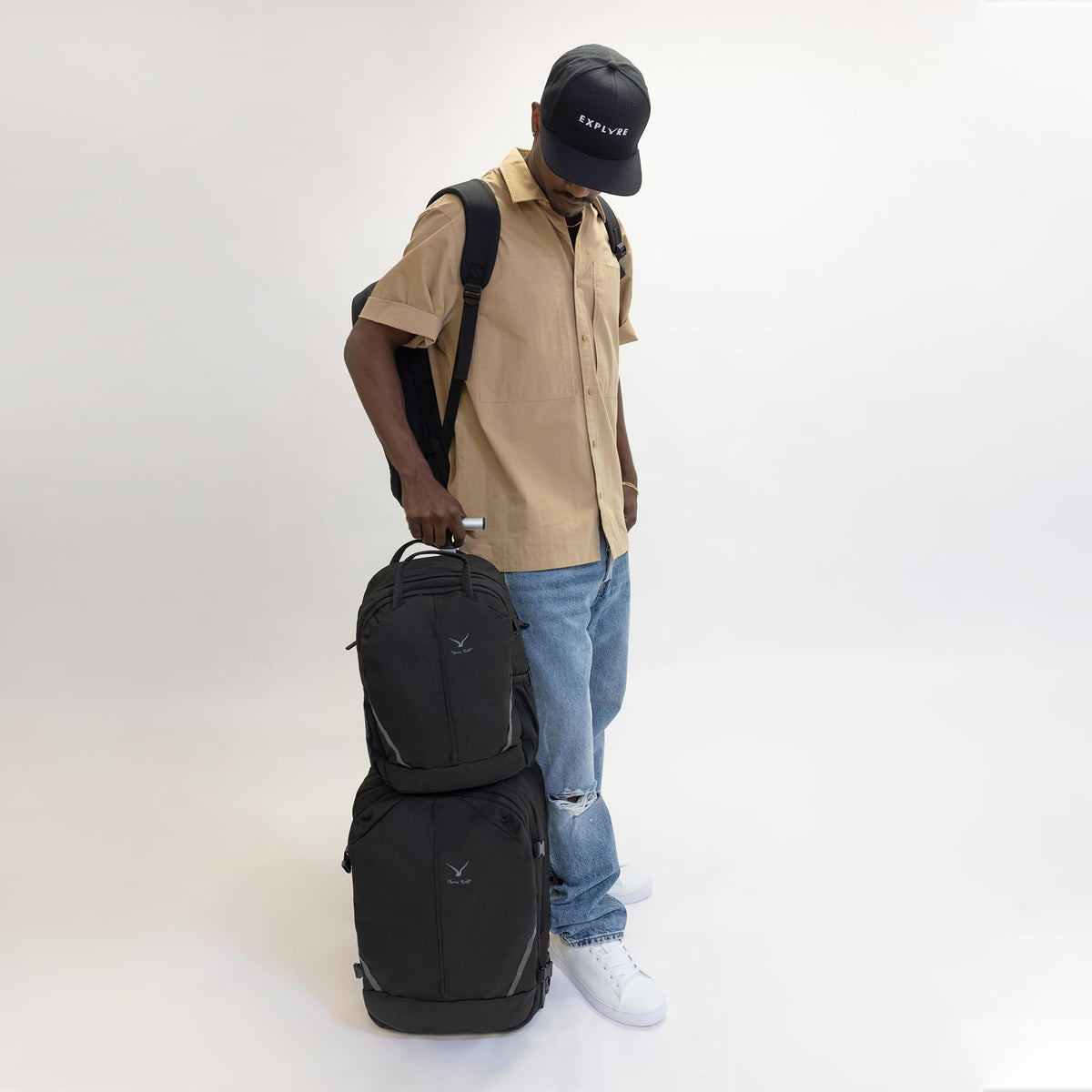 Rolling Backpack with Wheels 43L with Packing Cubes Set 6PC E3452