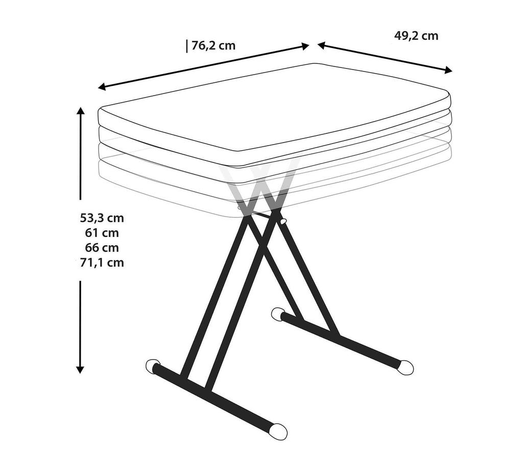 Adjustable Folding Laptop Table TV Tray, 30 Inch, White Granite V3993