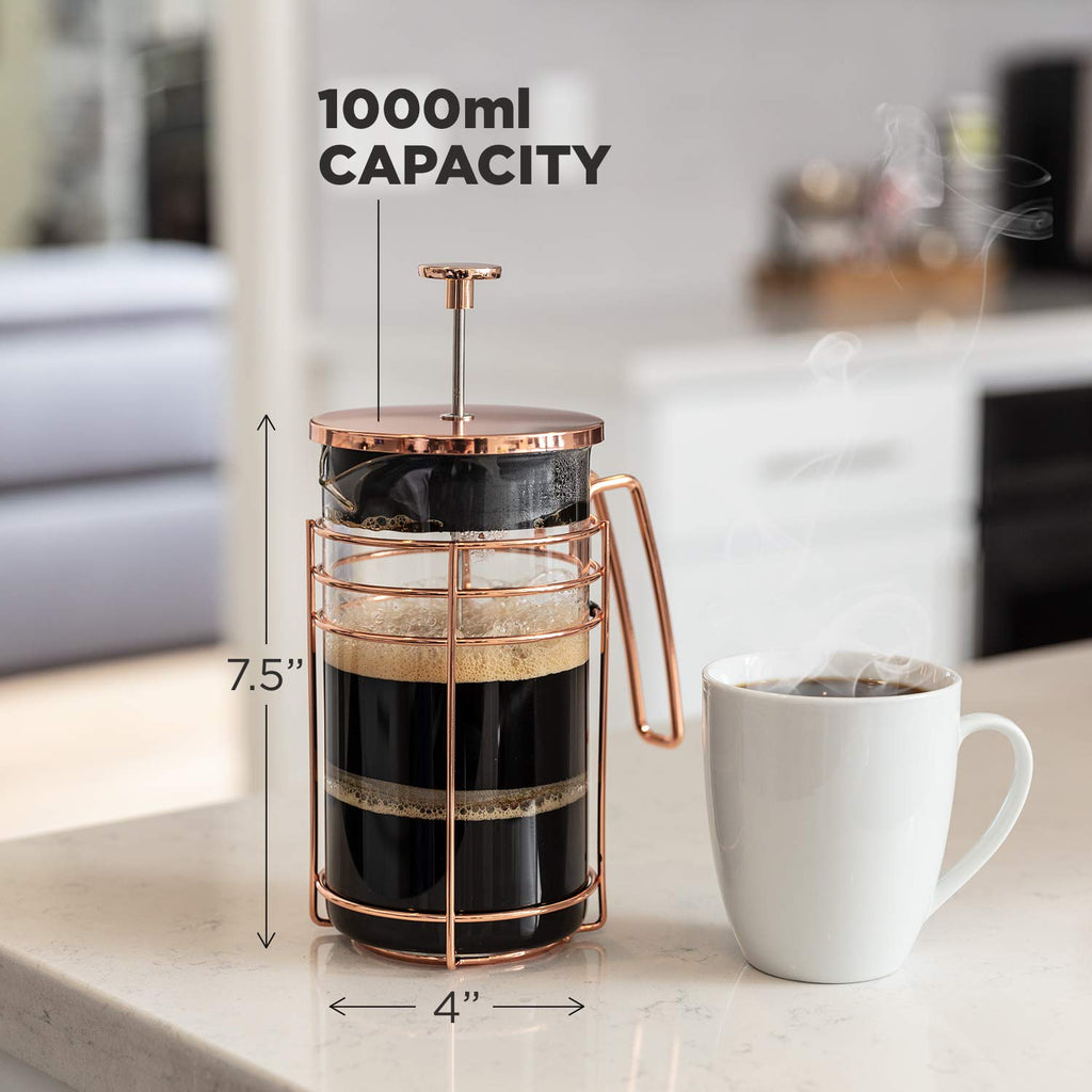 1000ml Rose Gold French Press Coffee Maker U826405