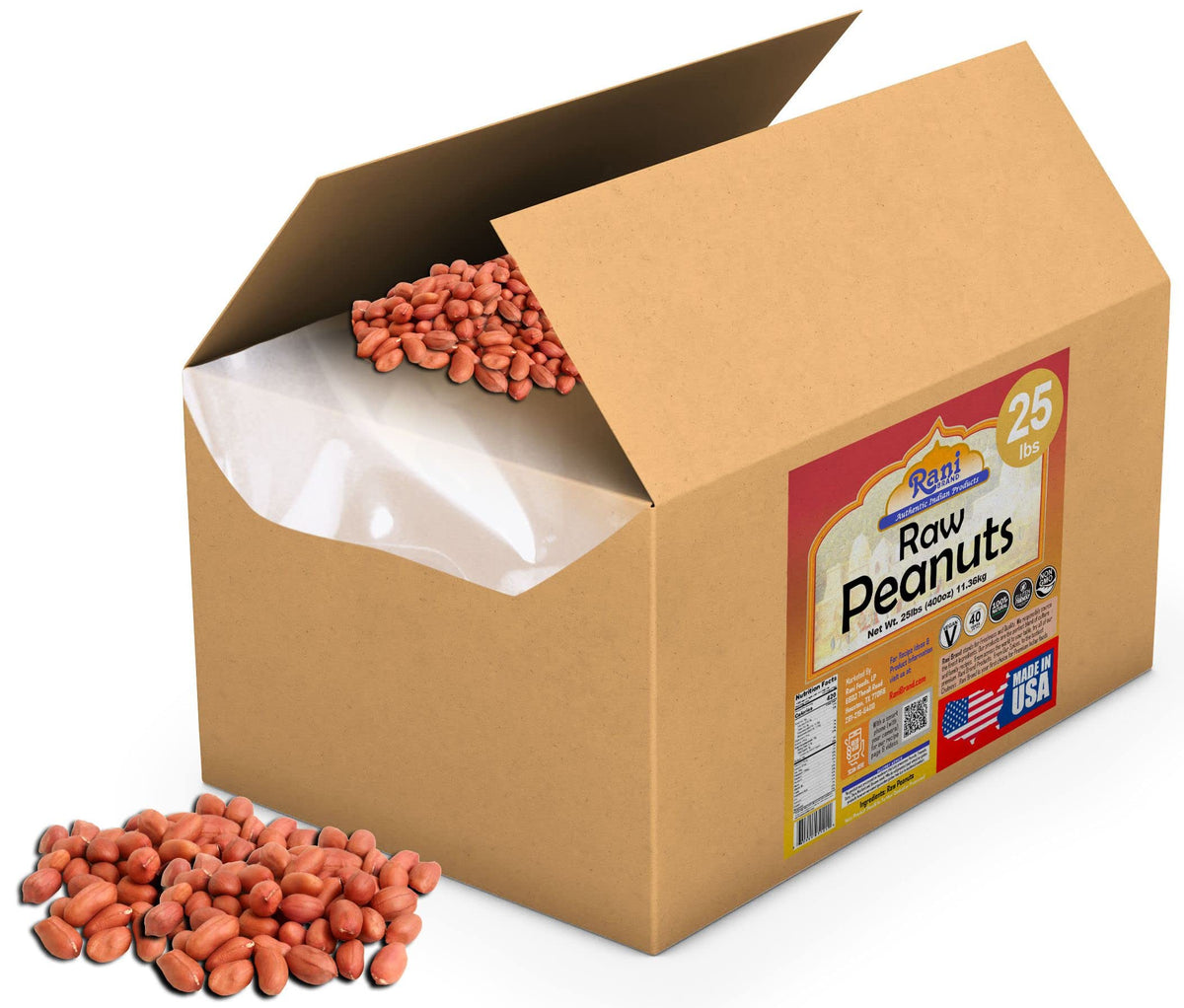 Raw Whole Peanuts With Skin 25lbs Bulk Box Q593410