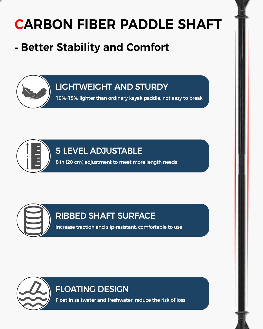 Adjustable Lightweight Kayak Paddle I398290