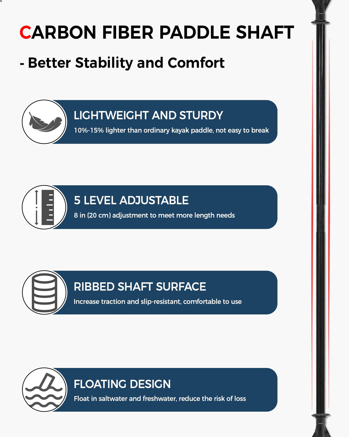 Adjustable Lightweight Kayak Paddle I398290