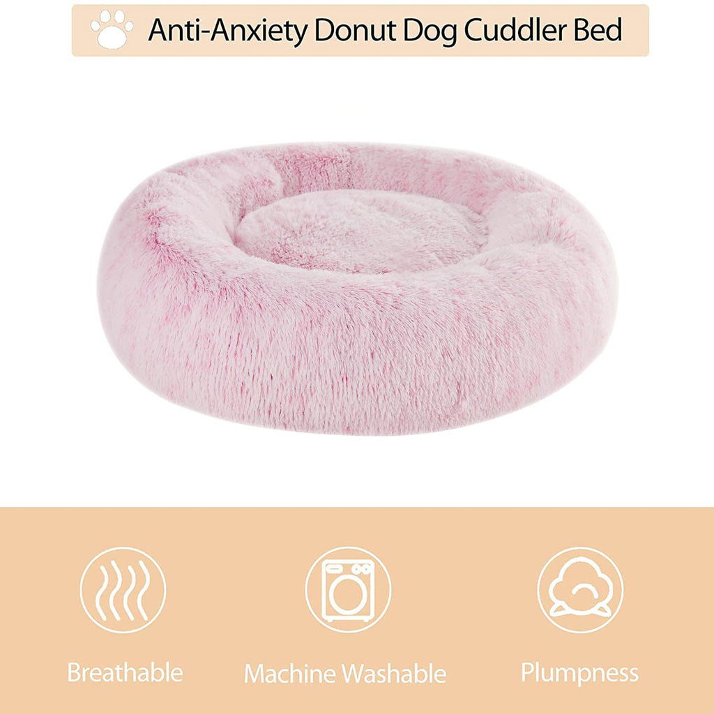 Pink Round Calming Dog Bed Z958858