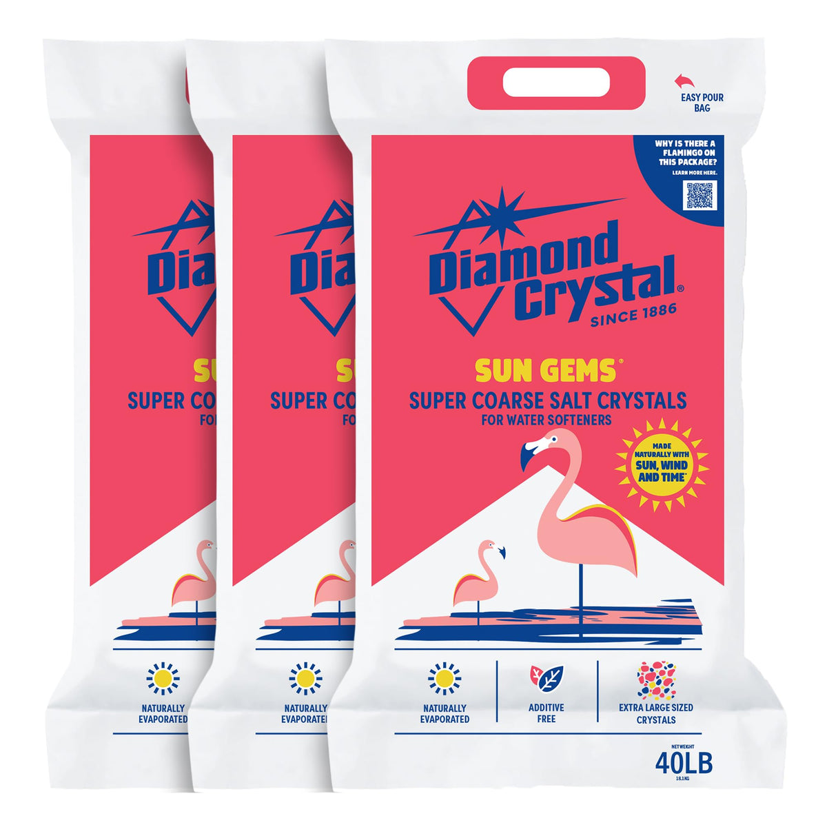 3 Pack Super Coarse Water Softener Salt, 40 Pounds E919826